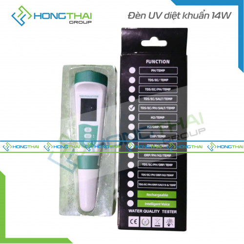 Bút kiểm tra chất lượng nước 5 IN 1, Đo độ mặn/pH/TDS/EC/nhiệt độ