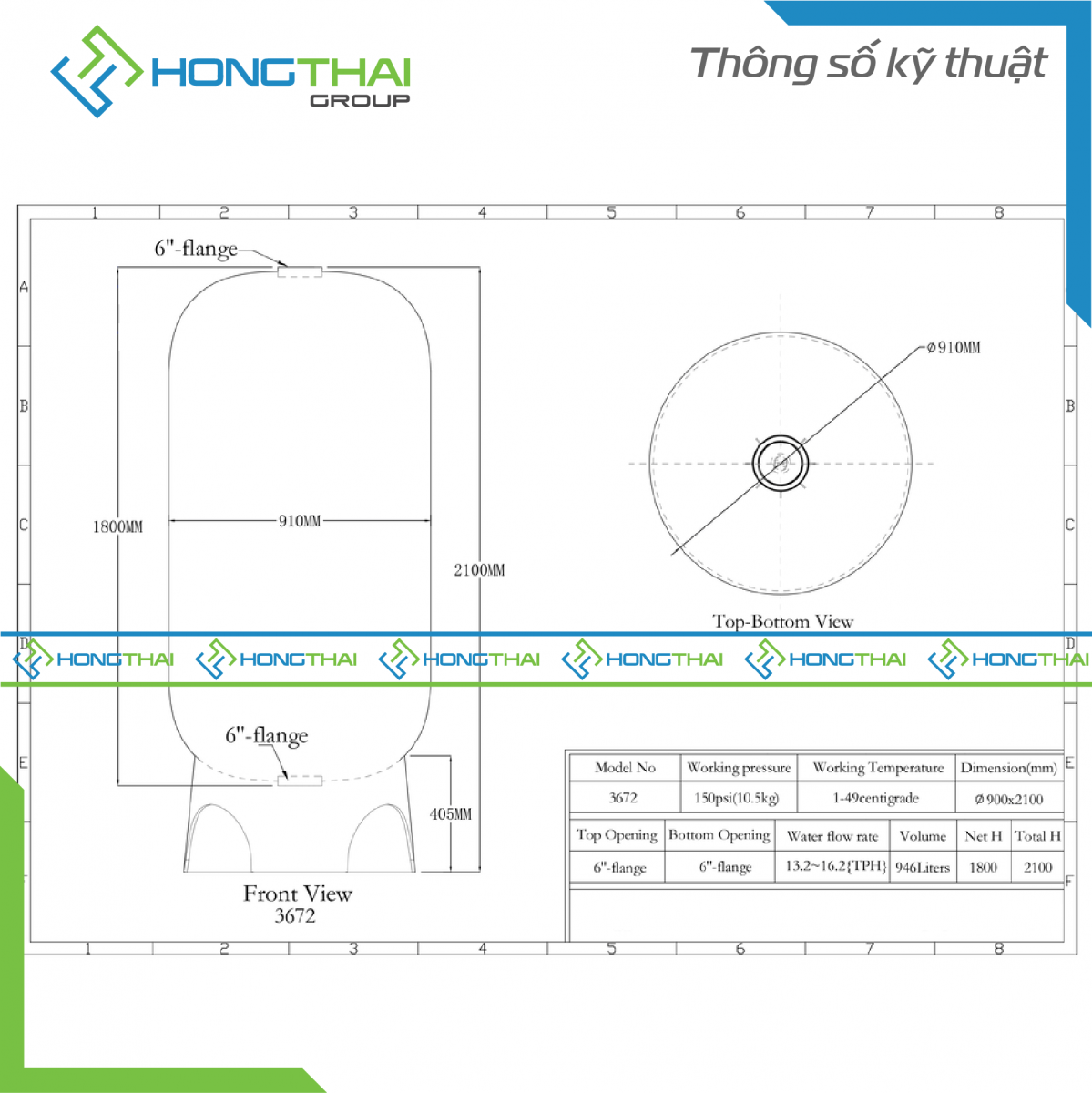 Bồn lọc áp lực composite 3672 - 6T6B